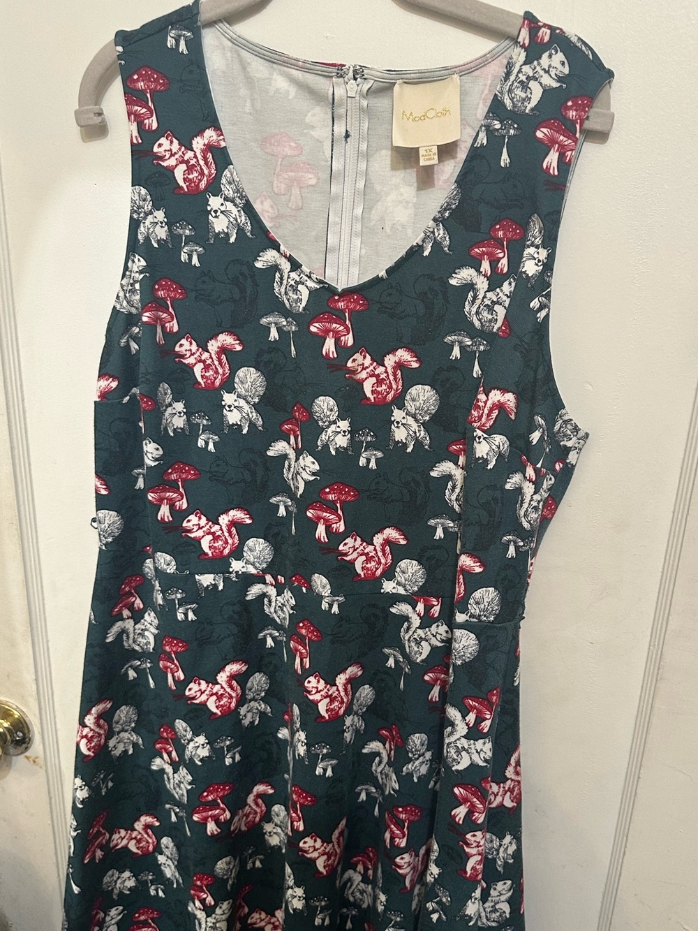 ModCloth 1X squirrel & mushroom, woodland, cottage-core dress 🍄🐿️